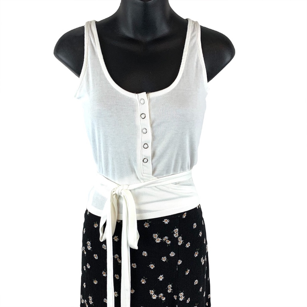 NWT Hidden Brand Ballet Wrap tie waist Tank Top , Size S